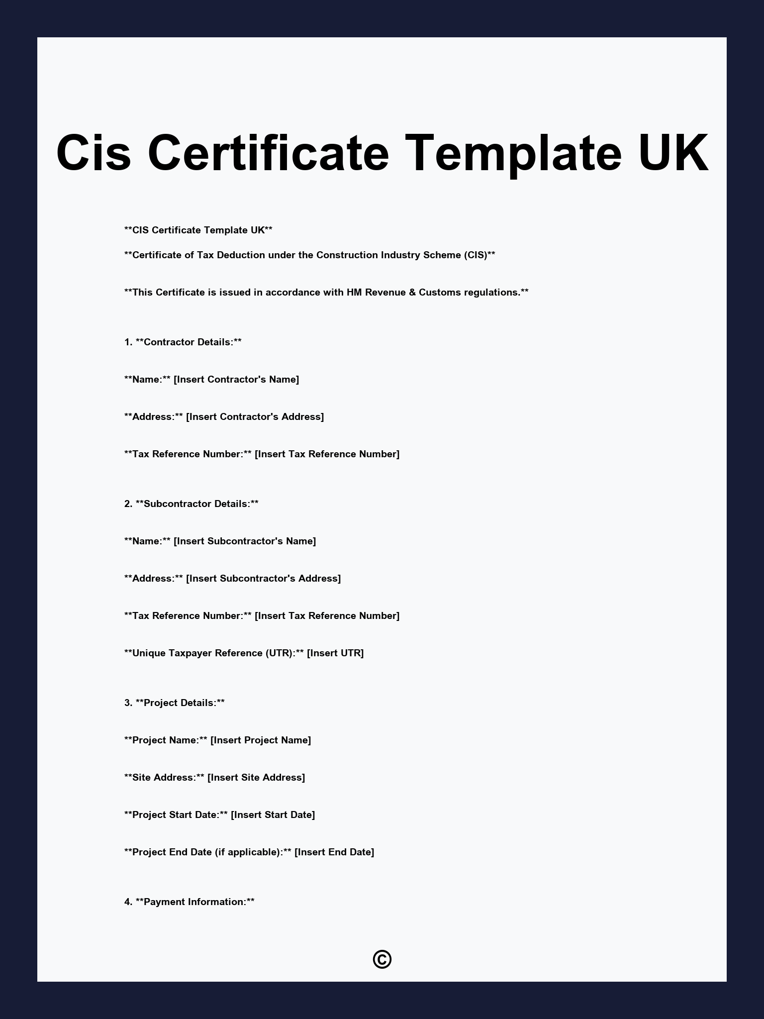 Cis Certificate Template UK